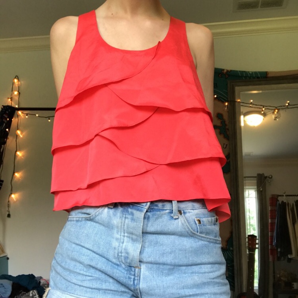 Lush Clothing Red Flowy Top